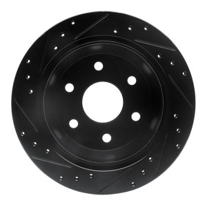 Chevrolet Suburban 1500 Brake Rotor (1) - Rear Right - R1 Concepts - Drilled & Slotted - Black - `99-`07